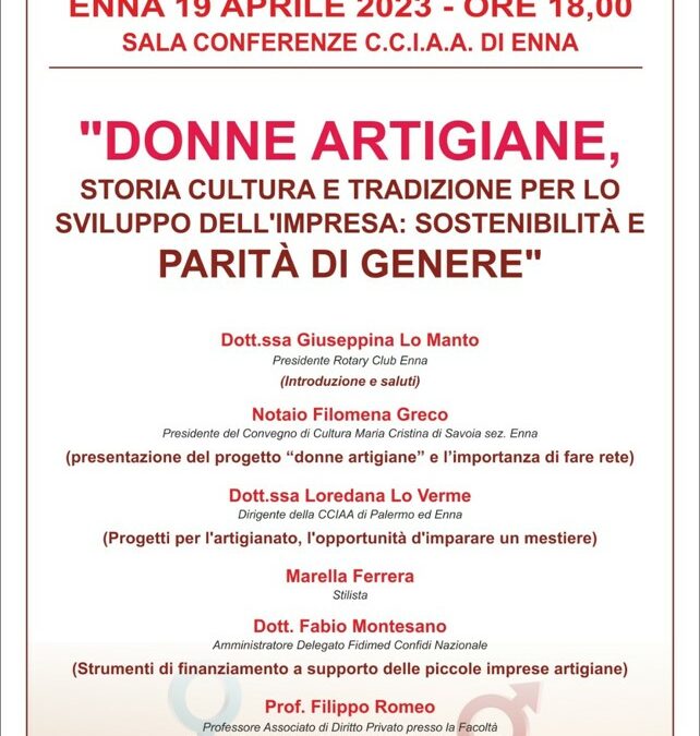 Convegno di Cultura Beata Maria Cristina di Savoia – Enna – Conferenza sulle “Donne Artigiane”